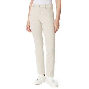 Gloria Vanderbilt Amanda Slim Corduroy Jeans, Size 14, 33" Inseam, Off White